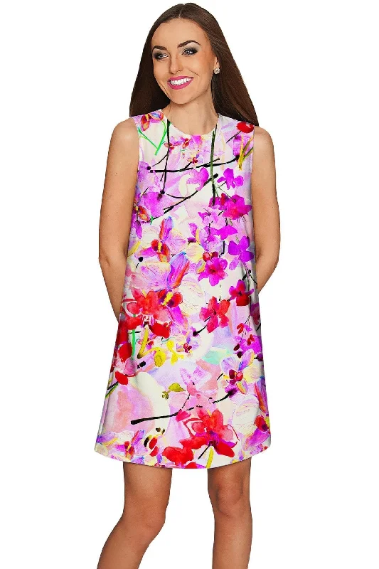 Orchid Caprice Adele Pretty Pink Floral Shift Dress - Women