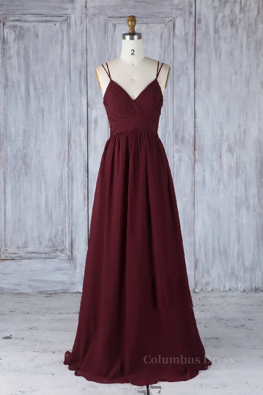 A Line V Neck Burgundy Chiffon Long Corset Prom Dress with Lace Back, V Neck Lace Back Burgundy Corset Formal Graduation Evening Dress outfit Lace Wedding Dress