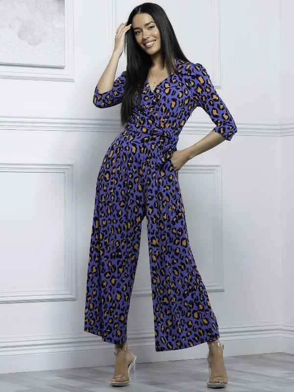 Melissa Print Shirt Jumpsuit, Royal Multi Relaxed Shirt Dress