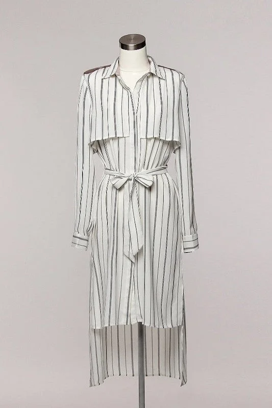 Fashion White Jacket Shirt Dress Shirt Dress Glam