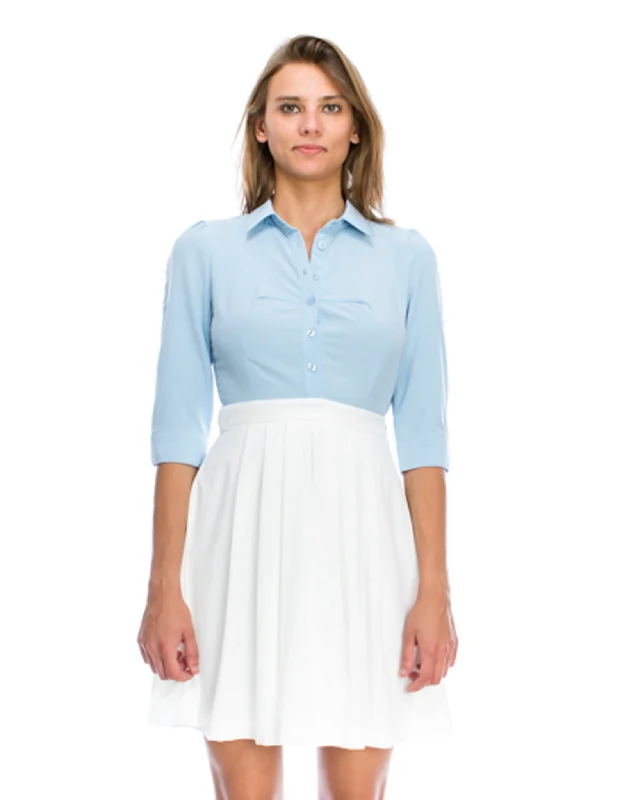 Pastel Light Blue White Shirt Dress Light Shirt Dress