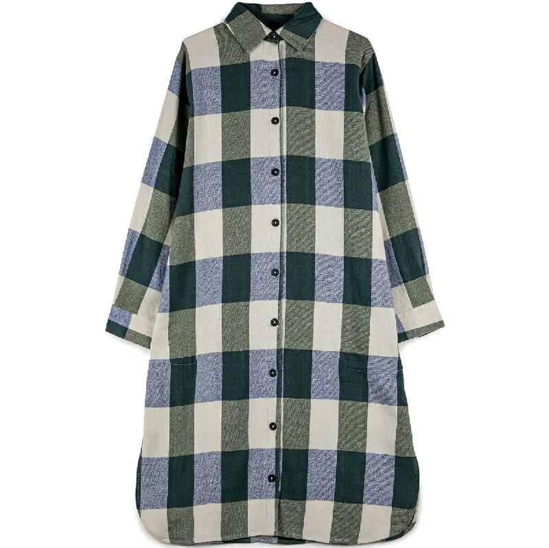 Plaid Check Shirt Dress by Bobo Choses Womenswear - Last One In Stock - Extra Small Basic Shirt Dress